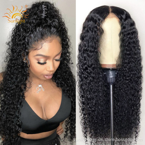 Sunlight human hair wigs  Brazilian Deep curly Lace Front Curly Wigs, brazilian virgin  hair lace front  wigs for black women